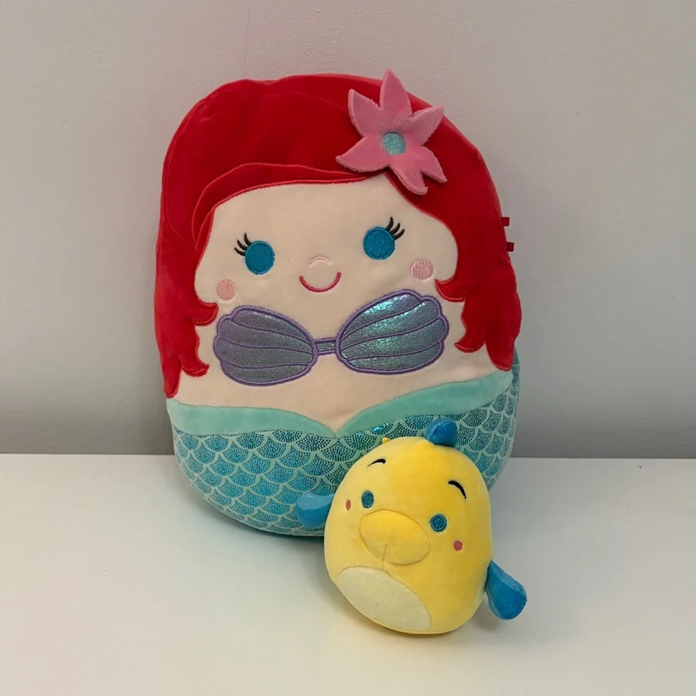 Disney Ariel and Flounder Squishmallow Set